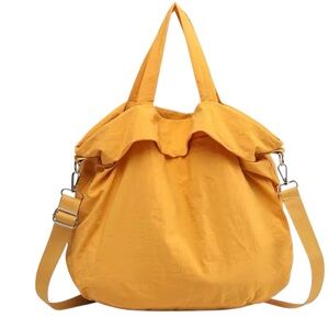 Mustard Yellow Oversized Tote Bag with Crossbody Strap